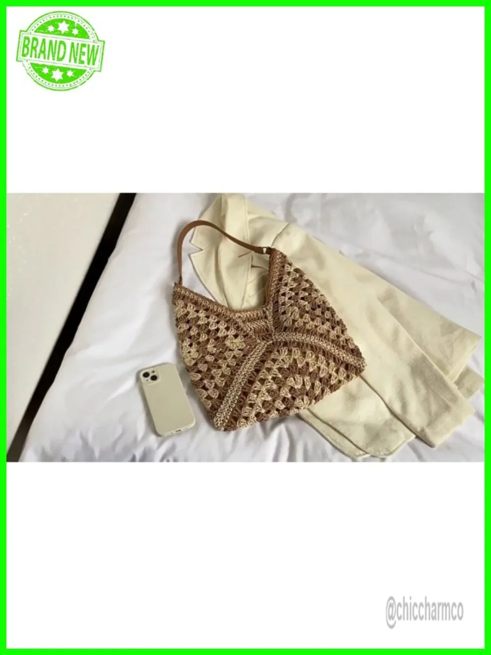 Straw Hobo Bag Woven Raffia Summer Tote with Lining Shoulder Bag